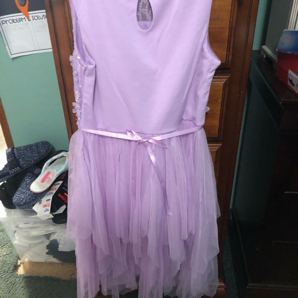 NWT Zunie Girl Occasion Dress Purple Sequin 100% Polyester Lightweight Material - Picture 4 of 7